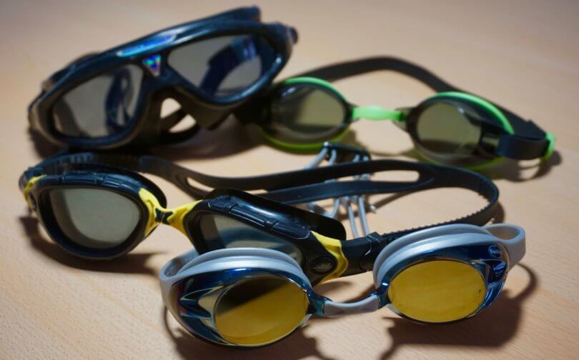 Schwimmbrille Taucherbrille Schwimm Brille getönt Schwimmen Sport Schwarz Blau 